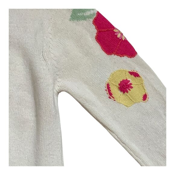 Vintage Eagle's Eye Cardigan Women's LG Pink Embroidered Flowers Knit Sweater - Picture 13 of 15